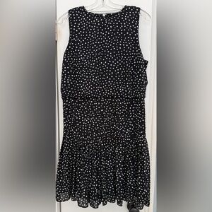 Ann Taylor Black & White Polka Dot Fit‑and‑Flare Dress – Size 8